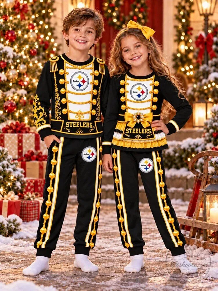 Pittsburgh Steelers Nutcracker All-Over Print Kids Pajamas Set