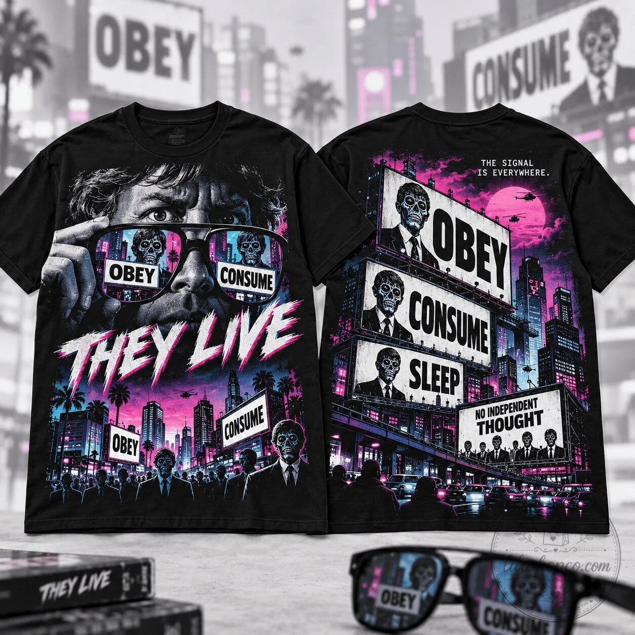 They Live Movie Obey Consume Sleep No Independent Thought Black T-Shirt