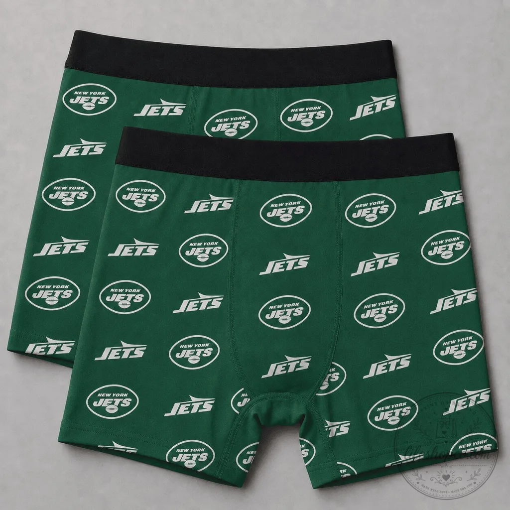 New York Jets National Football League Green Pattern Men's Boxer Briefs New York Jets National Football League Green Pattern Men's Boxer Briefs