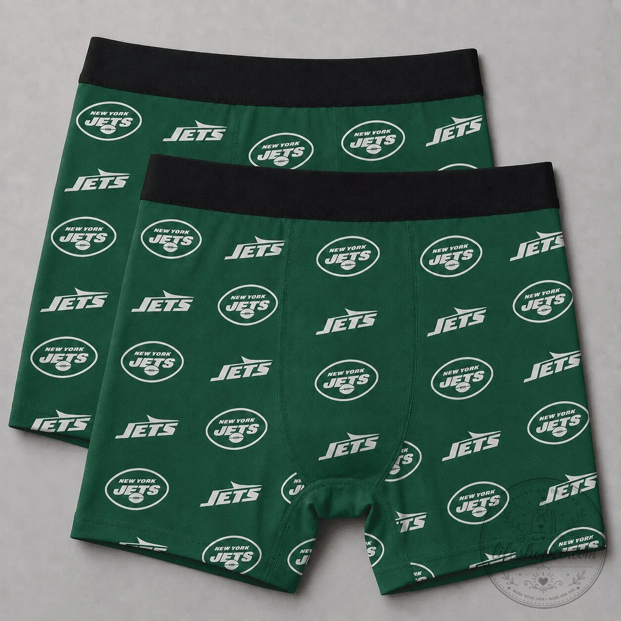 New York Jets National Football League Green Pattern Men's Boxer Briefs