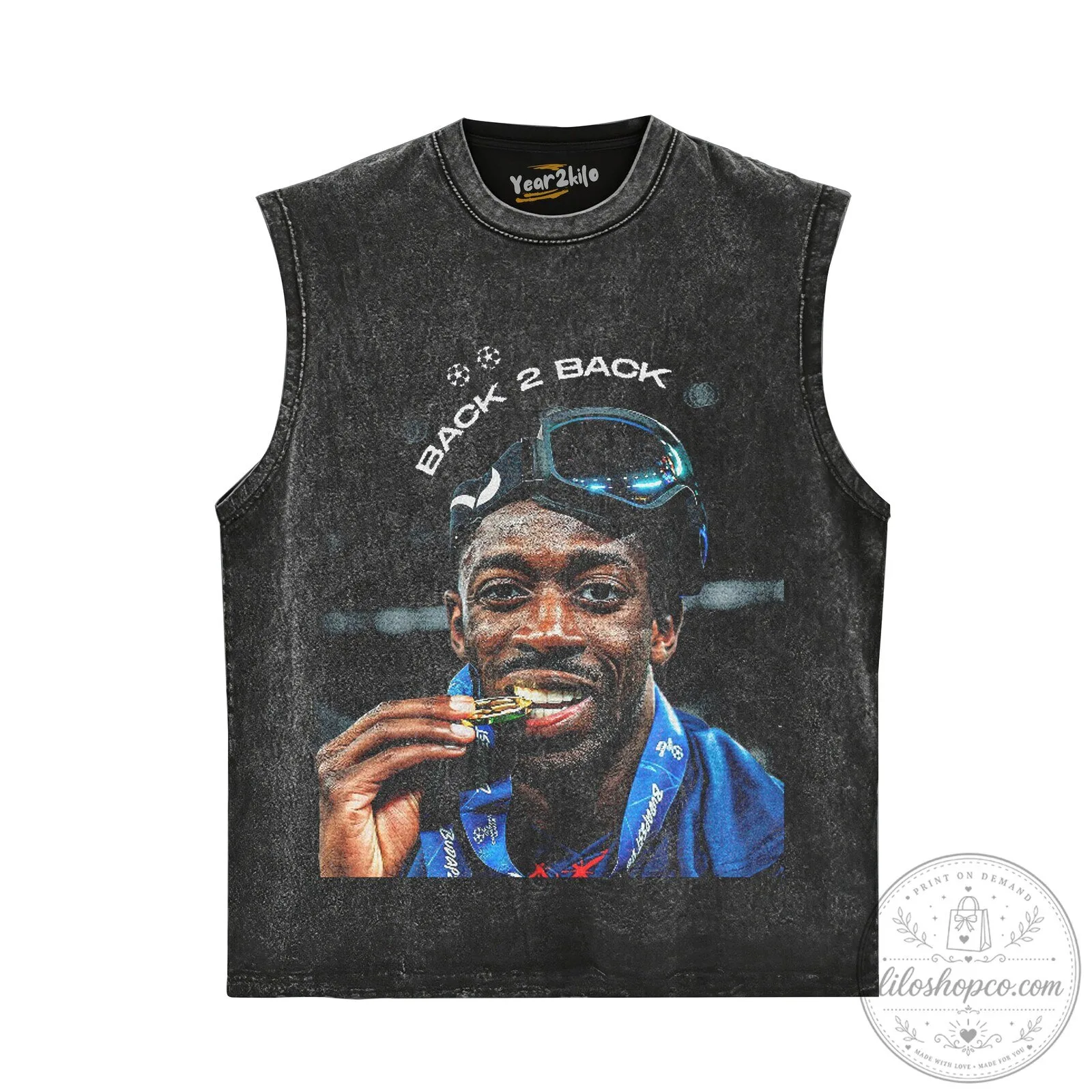 Ousmane Dembélé Back 2 Back Soccer T-Shirt 13 Ousmane Dembélé Back 2 Back Soccer T-Shirt