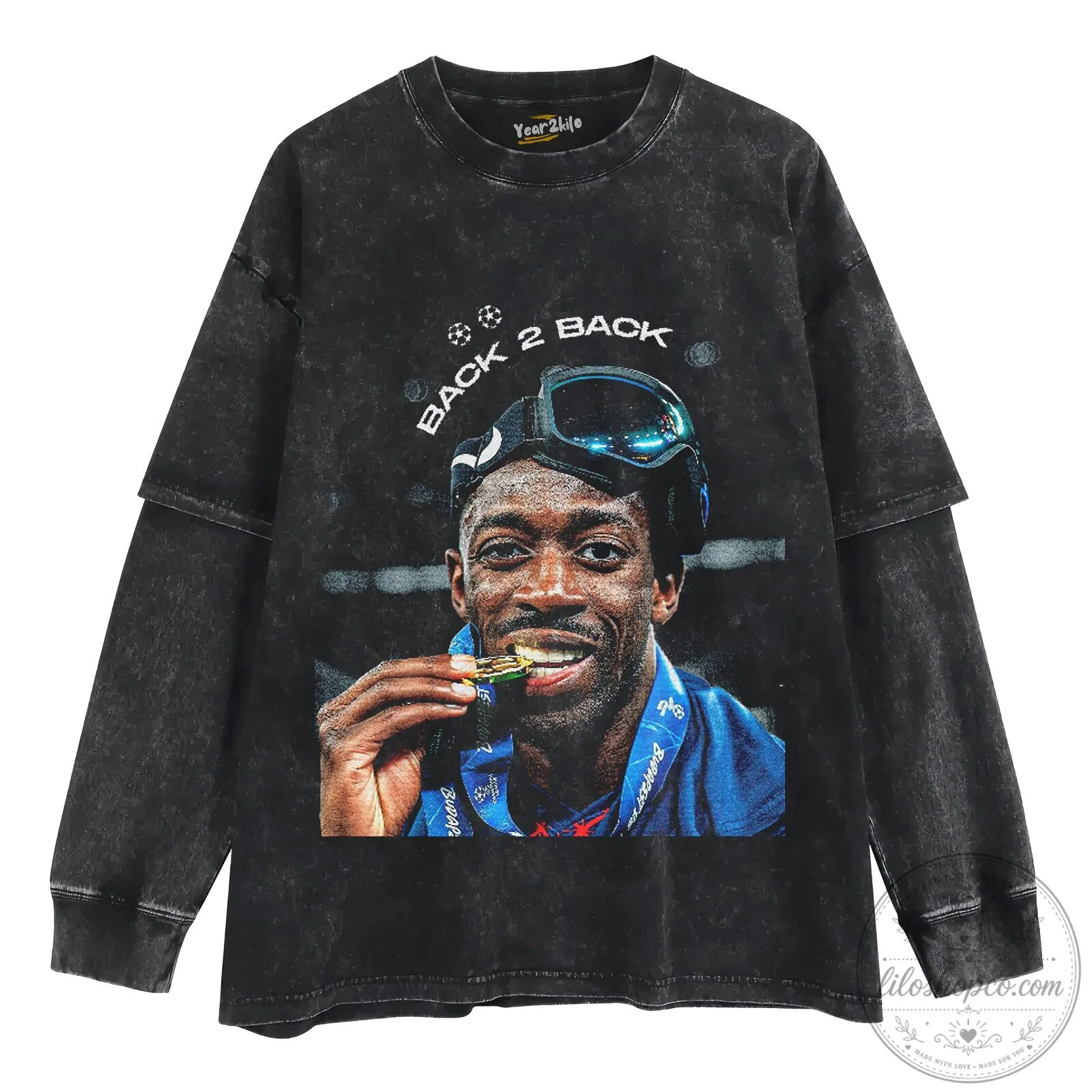 Ousmane Dembélé Back 2 Back Soccer T-Shirt 14 Ousmane Dembélé Back 2 Back Soccer T-Shirt