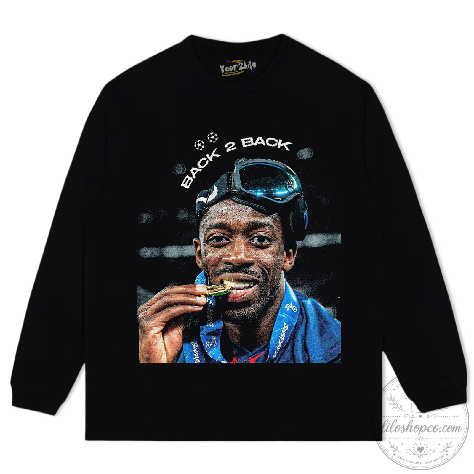 Ousmane Dembélé Back 2 Back Soccer T-Shirt 15 Ousmane Dembélé Back 2 Back Soccer T-Shirt