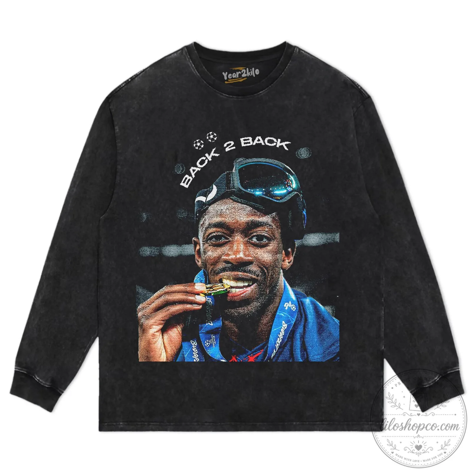 Ousmane Dembélé Back 2 Back Soccer T-Shirt 16 Ousmane Dembélé Back 2 Back Soccer T-Shirt