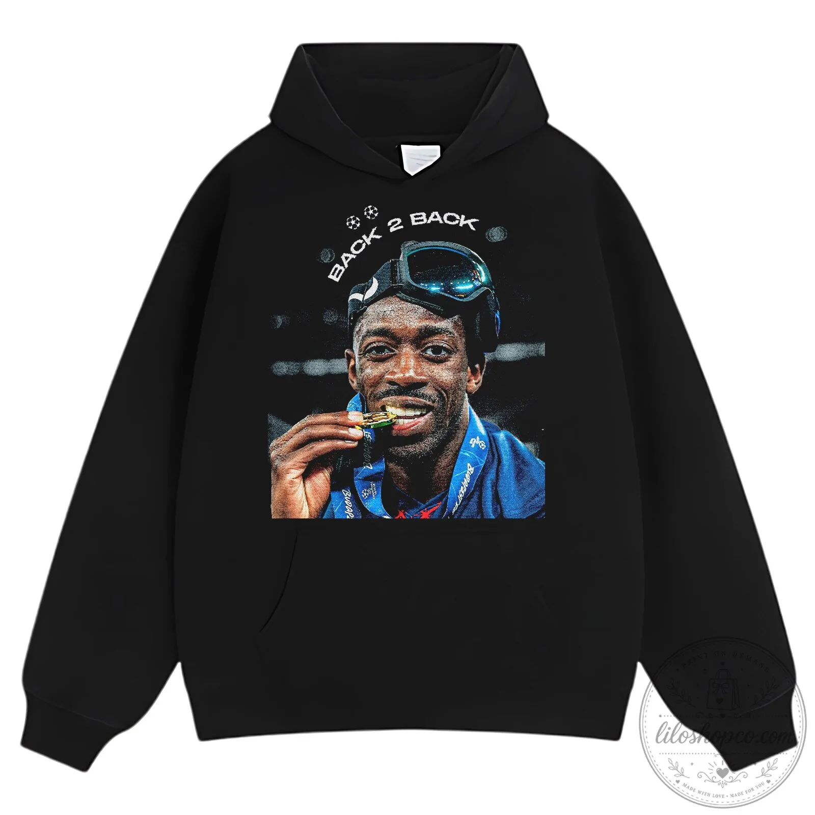 Ousmane Dembélé Back 2 Back Soccer T-Shirt 17 Ousmane Dembélé Back 2 Back Soccer T-Shirt