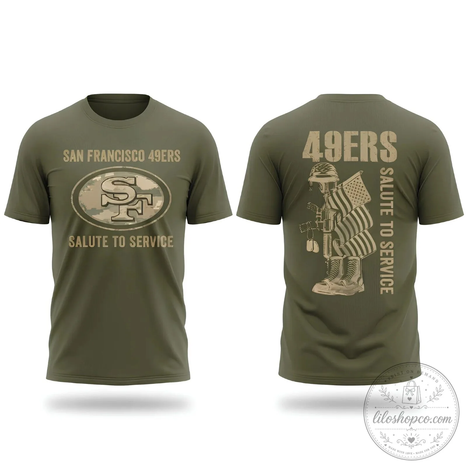 San Francisco 49ers Salute To Service Military Appreciation T-Shirt