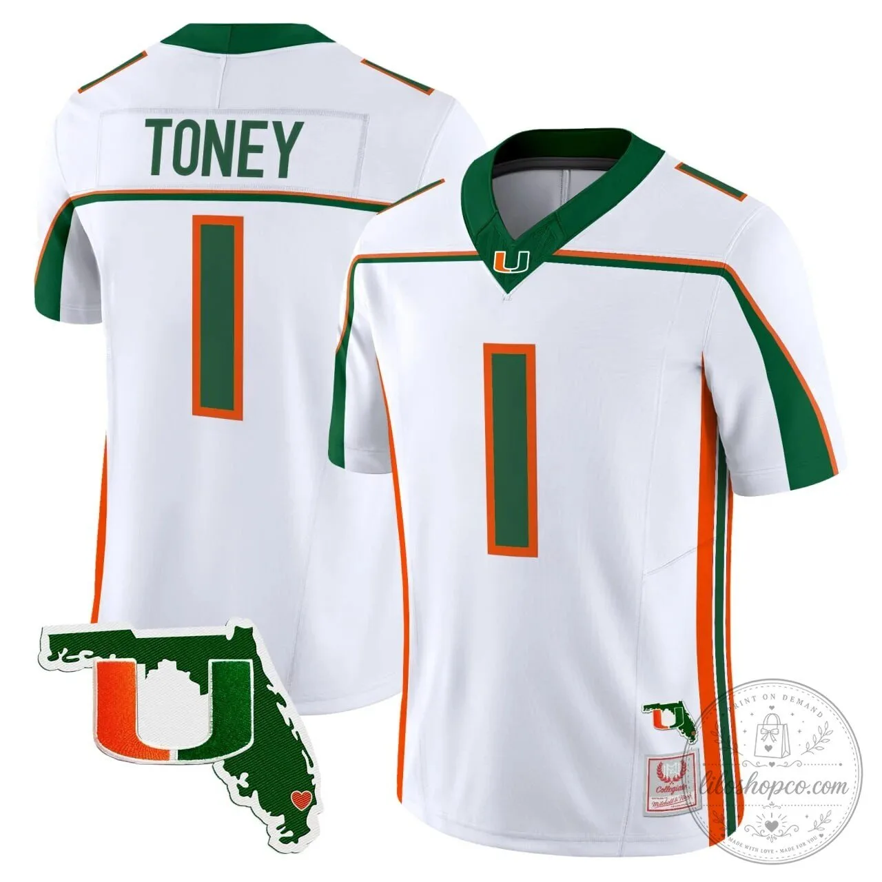 Malachi Toney Miami Hurricanes Throwback Football Jersey