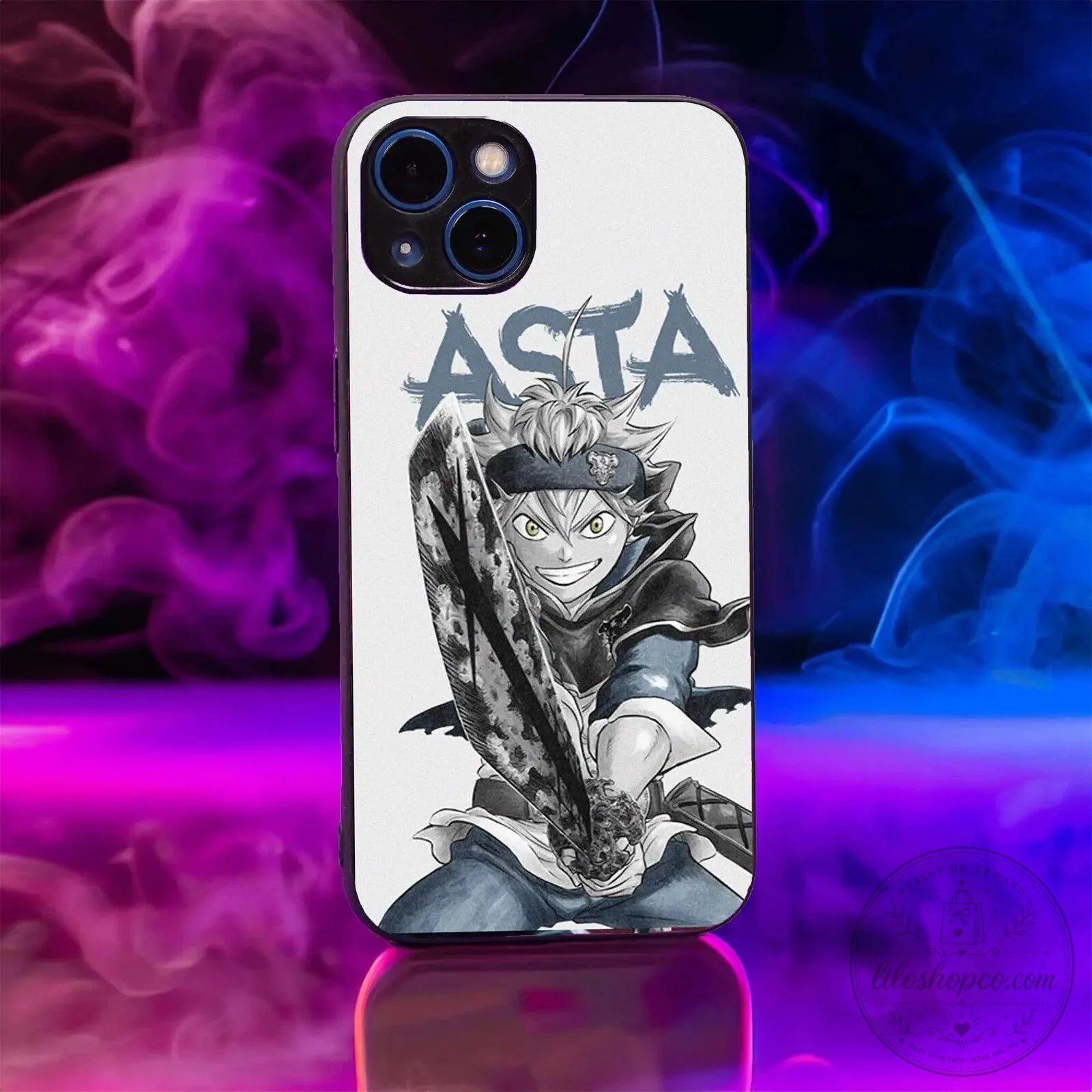 Asta Phone Case featuring Black Clover Anime Character Design
